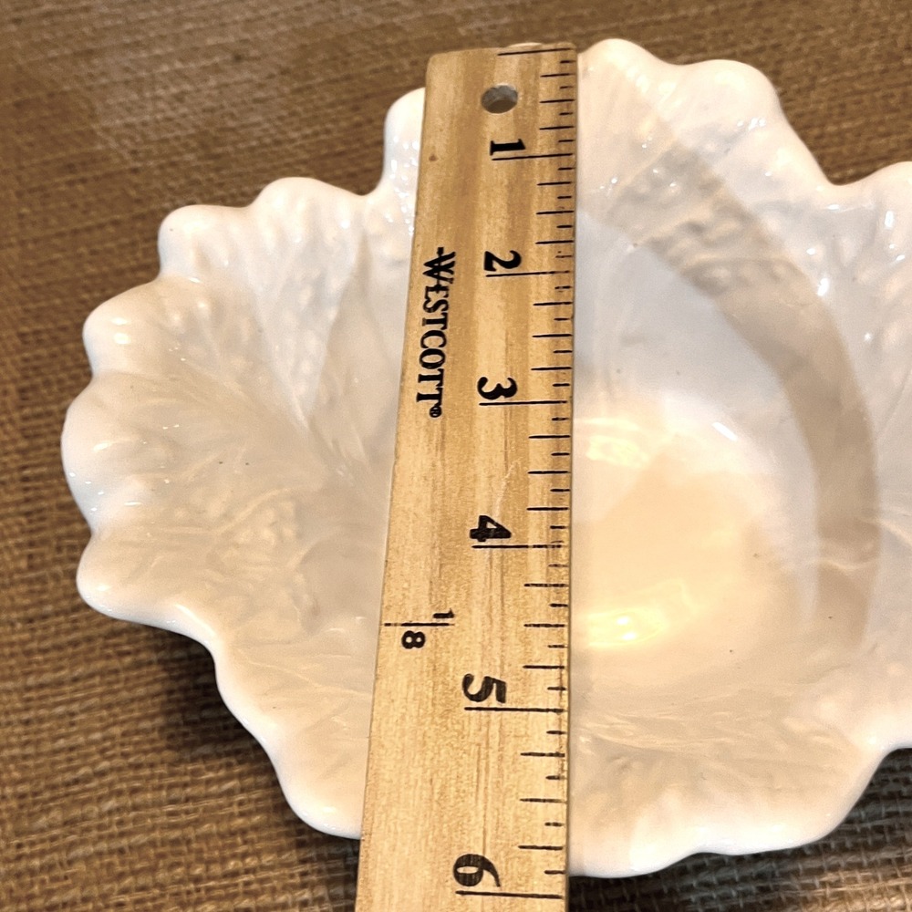 Vintage Mirimar of California Ceramic Cabbage Bowl & Leaf Set White 334 & 335 - Picture 10 of 14